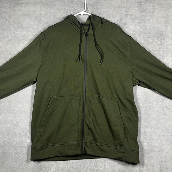 Mondetta Hoodie Men 2XL Olive Green Performance Classic Pockets Full Zip Outdoor - Picture 1 of 5